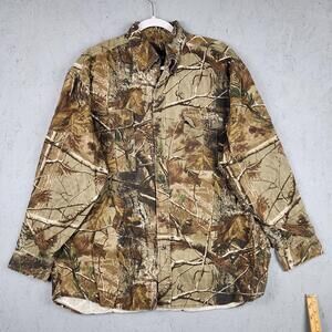 Vintage Team Realtree Shirt Mens XL Camo Hunting Pockets AP Camoflauge Logo Y2k